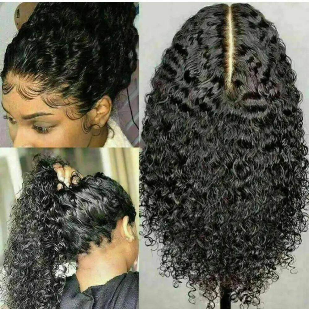 Women's Curly Wavy Chest Long Wigs Black Ladies Synthetic Medium length Hair US